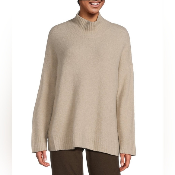 H by Halston Sweaters - NWT Halston Women's 100% 2 Ply Cashmere Sweater Beige Tan Oversized Medium/Small